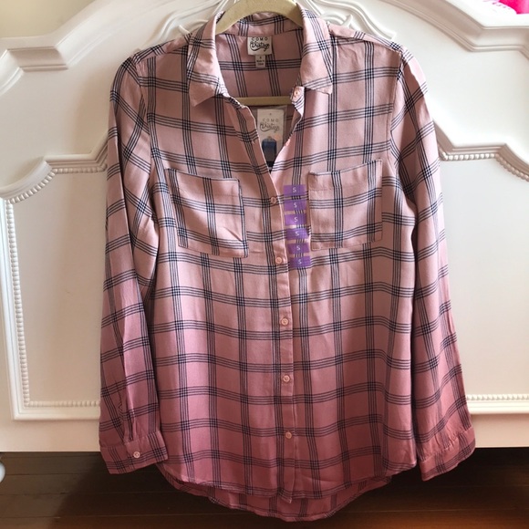 Como Vintage Tops - NWT Como Vintage Plaid Long Sleeve Shirt